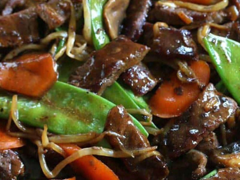 Asian Beef with Mushrooms and Snow Peas