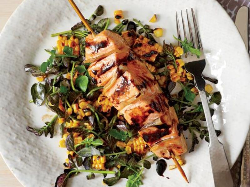 Ginger Salmon & Grilled Corn Salad